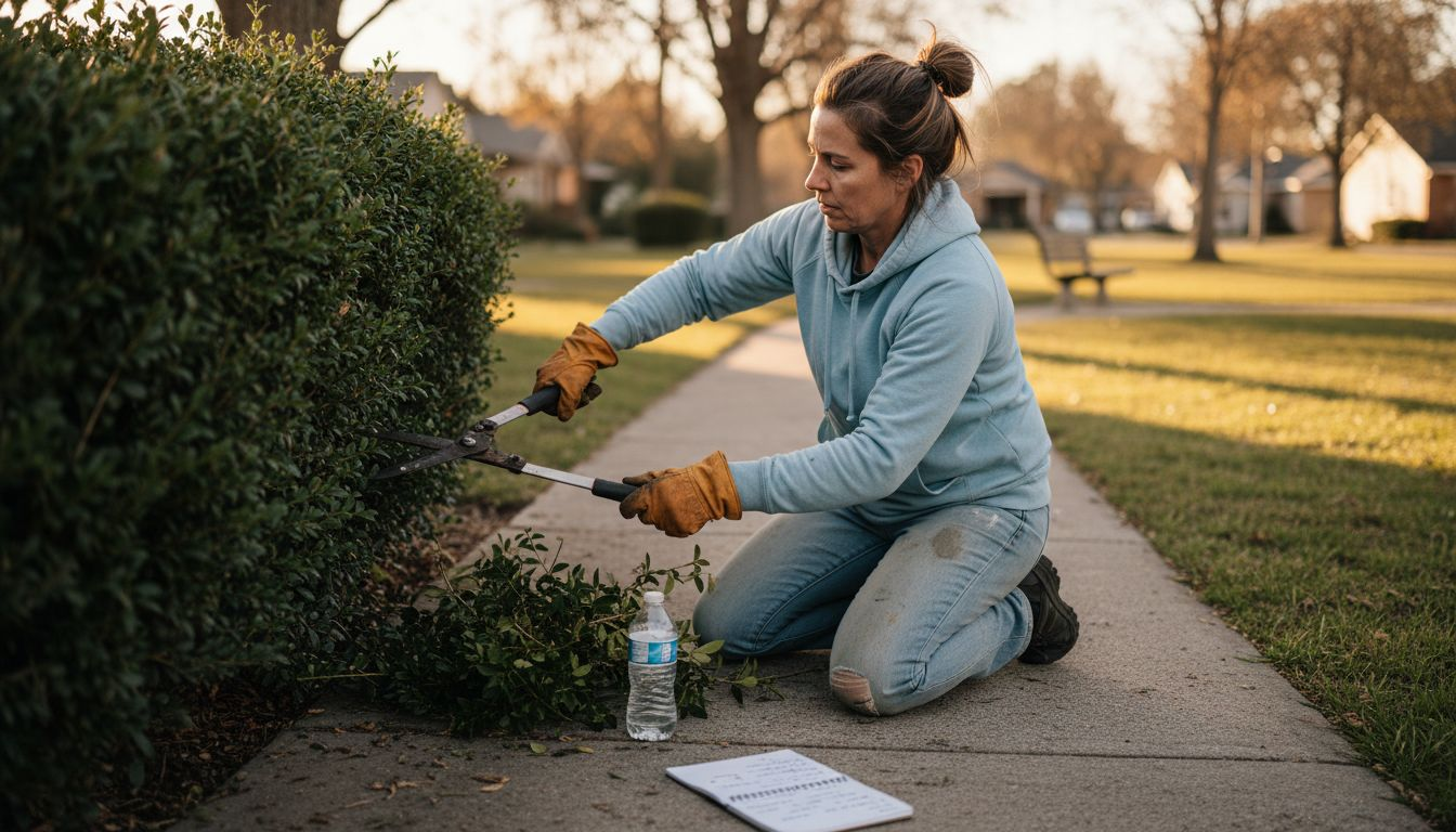 Landscaper working in moisture wicking hoodie