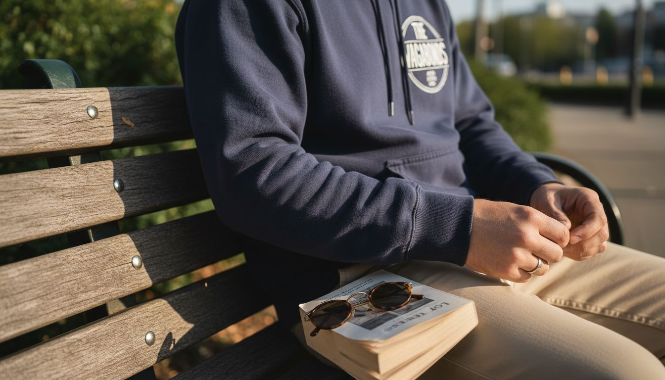 Hands adjusting pop culture hoodie sleeve details