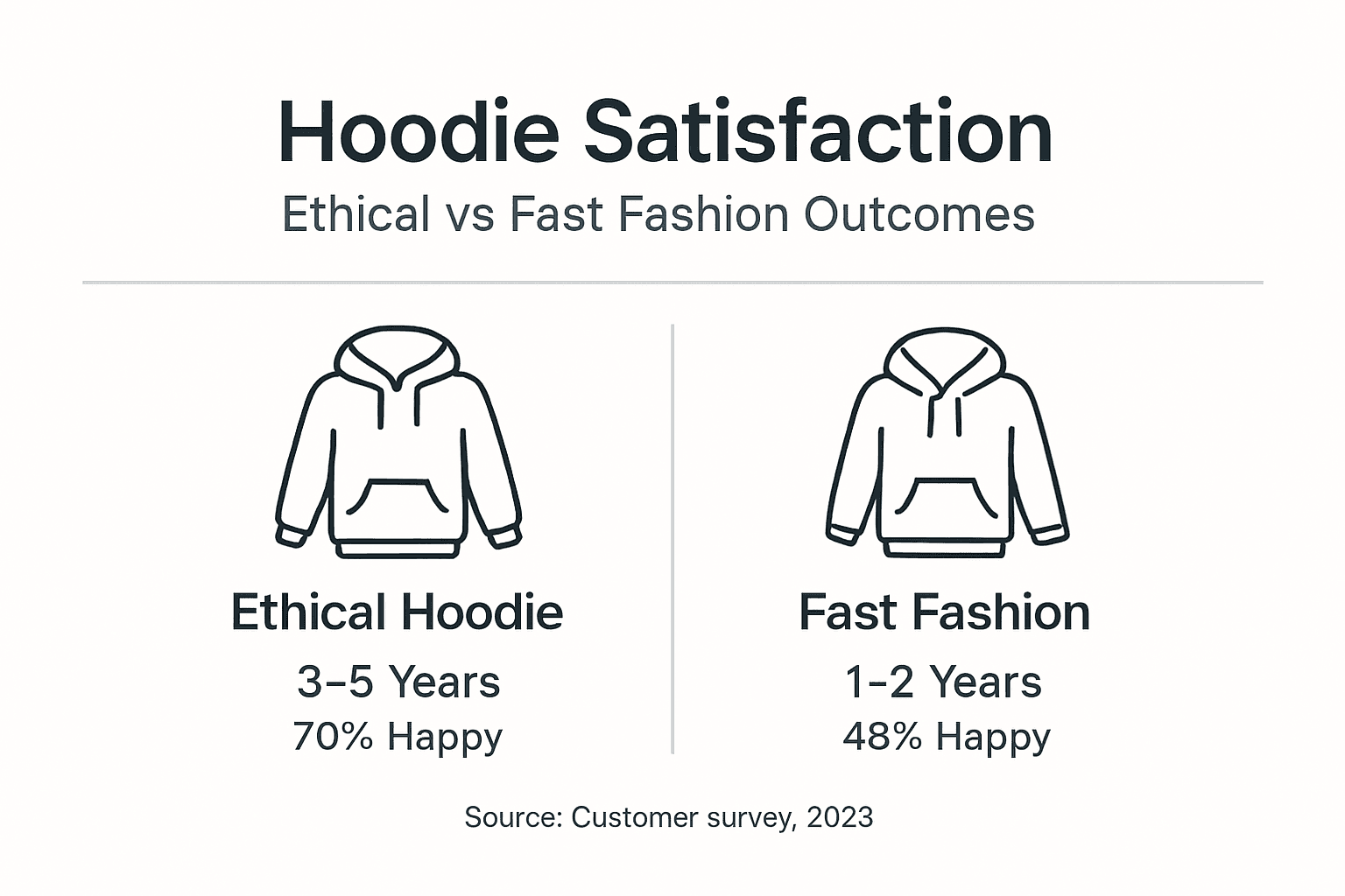 Infographic showing hoodie satisfaction outcomes