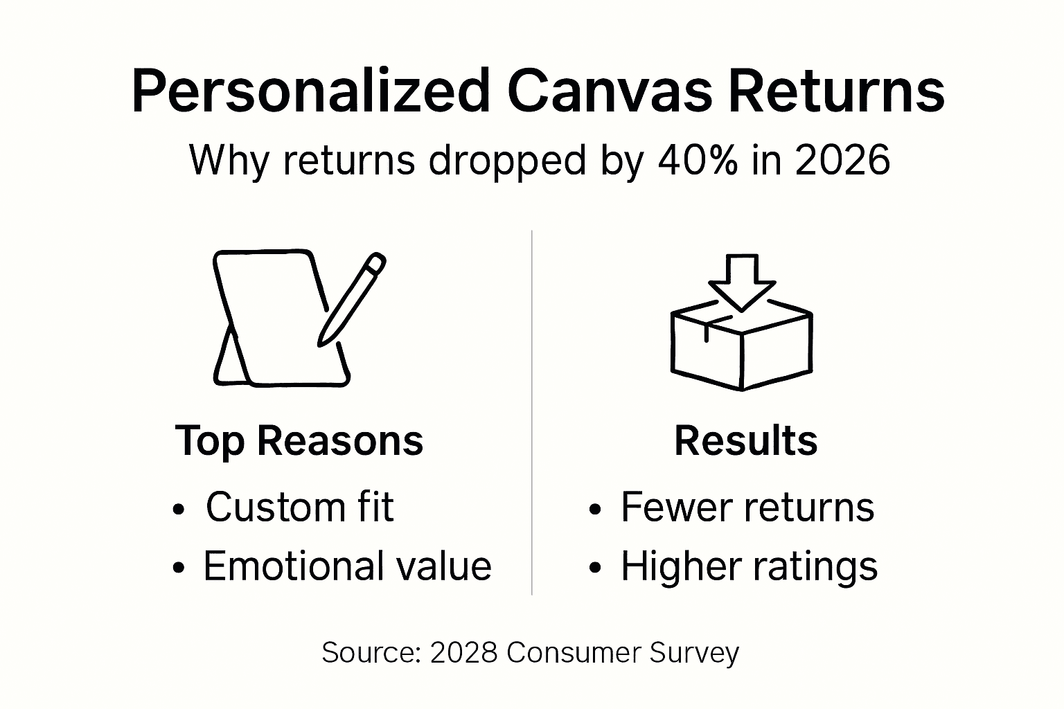Infographic on personalized canvas reduced returns