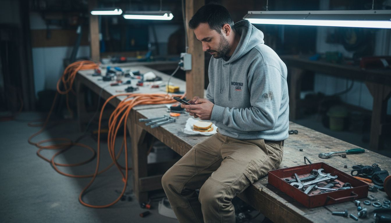 Electrician in affordable durable workwear
