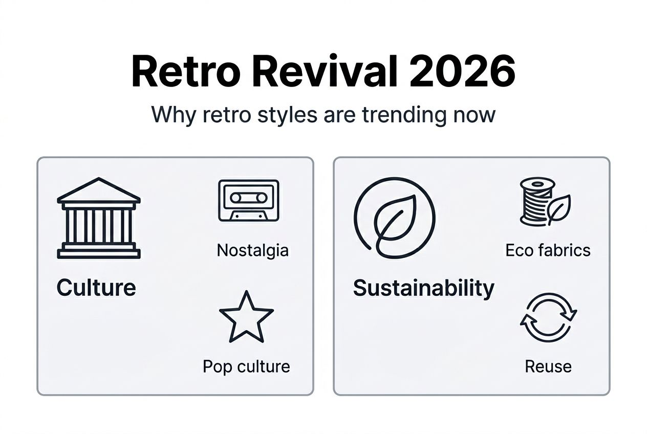 Infographic showing retro revival culture and sustainability