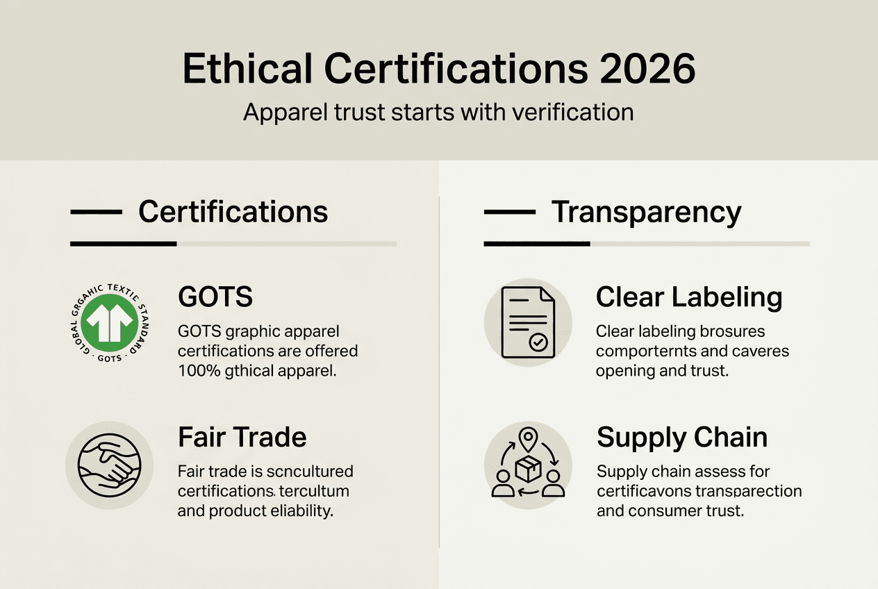 Infographic showing apparel certifications