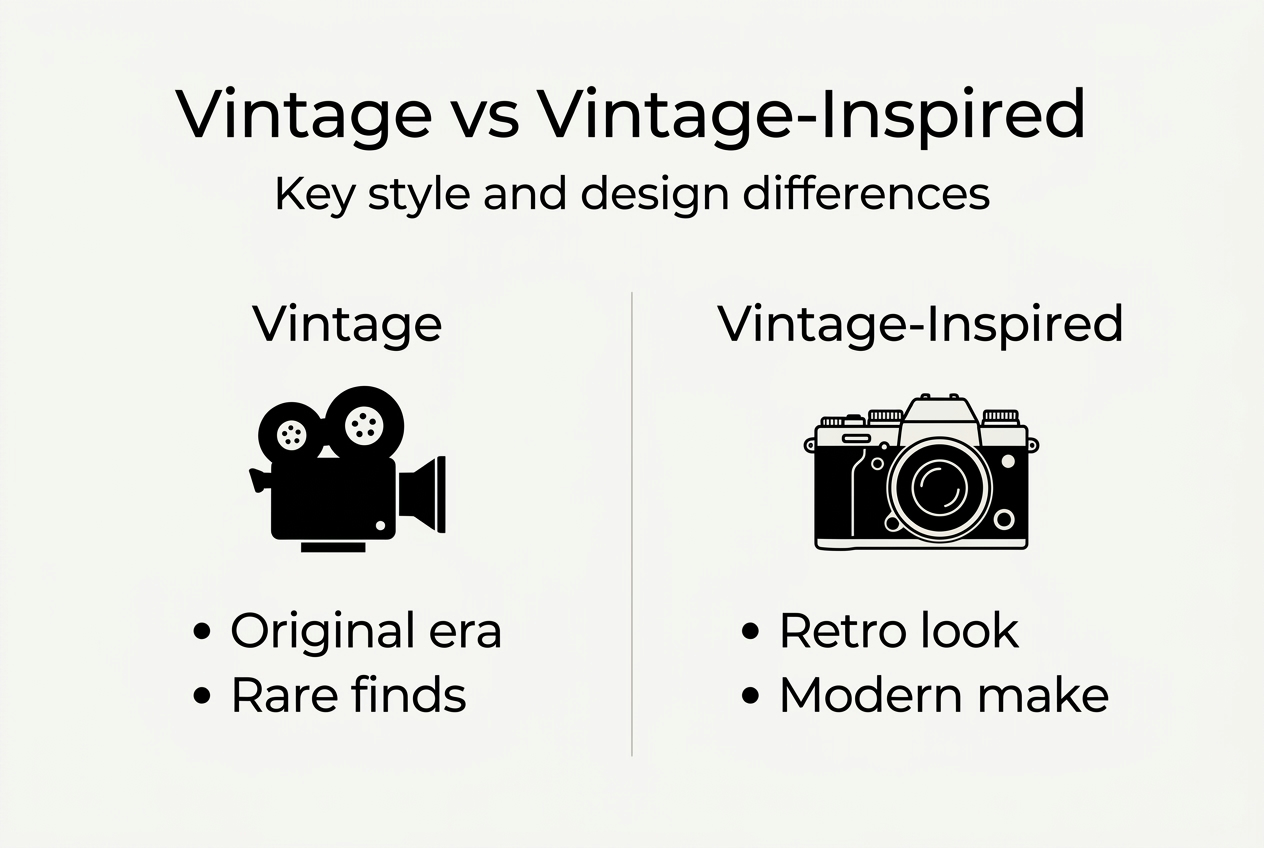 Infographic compares vintage and vintage-inspired features