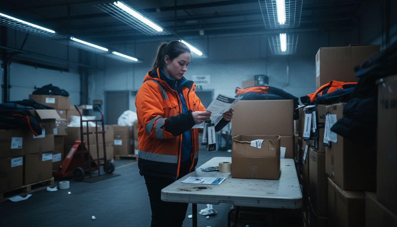 Woman comparing jacket insulation materials