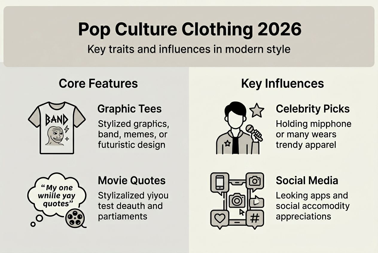 Infographic on pop culture clothing traits and influences