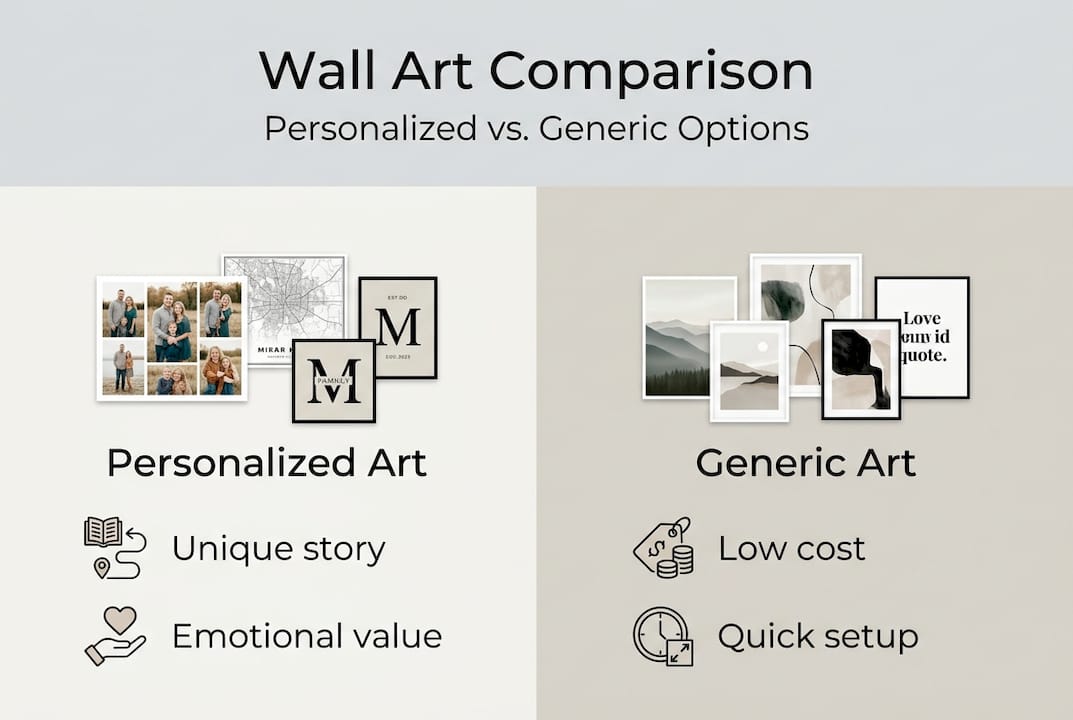 Infographic comparing personalized and generic wall art