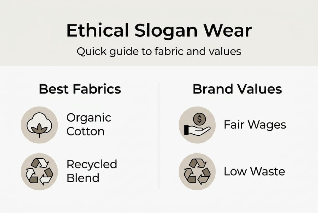 Infographic summarizing best fabrics and brand values