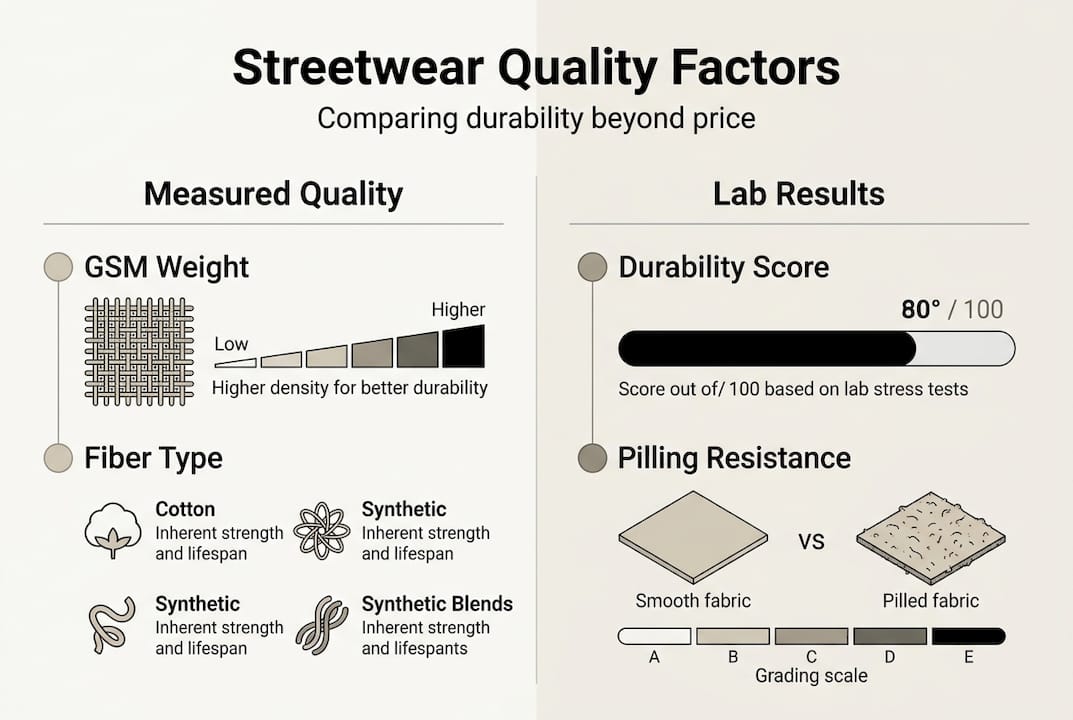 Infographic compares streetwear durability and price