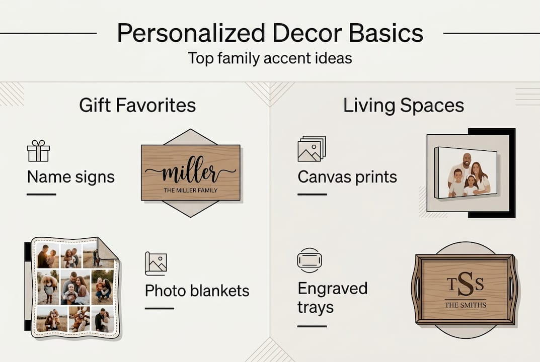 Infographic of popular personalized decor items