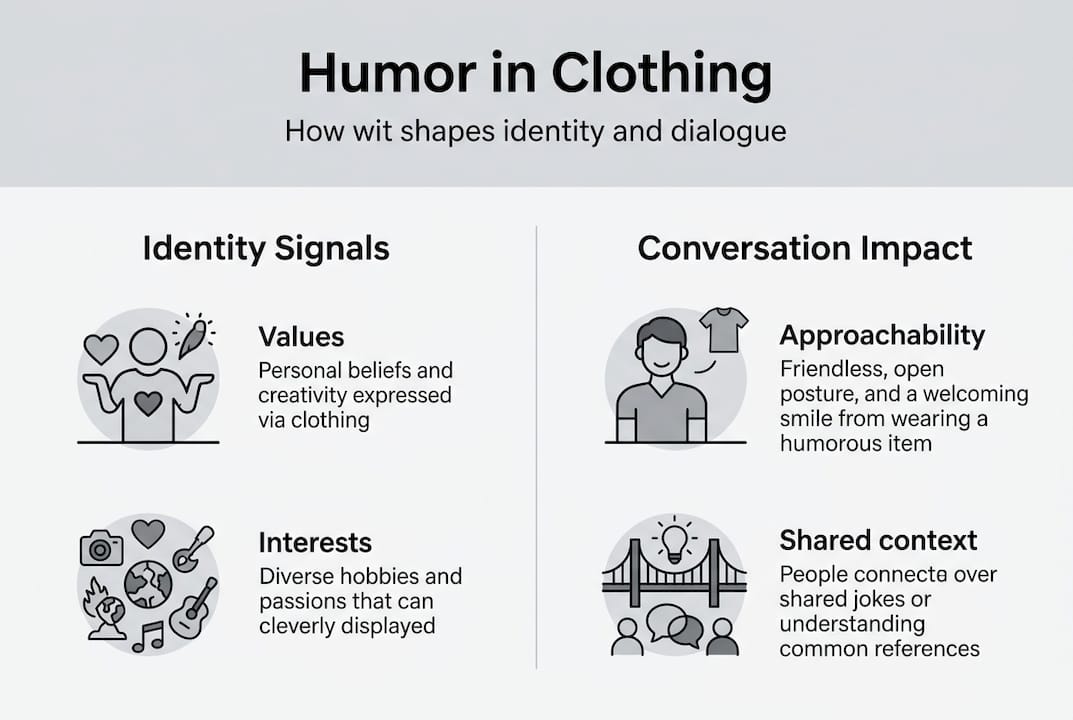 Infographic showing humor identity and conversation spark