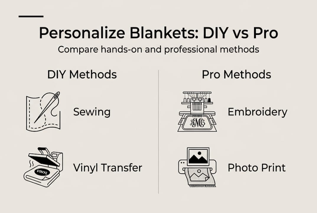 Infographic comparing DIY and pro blanket methods