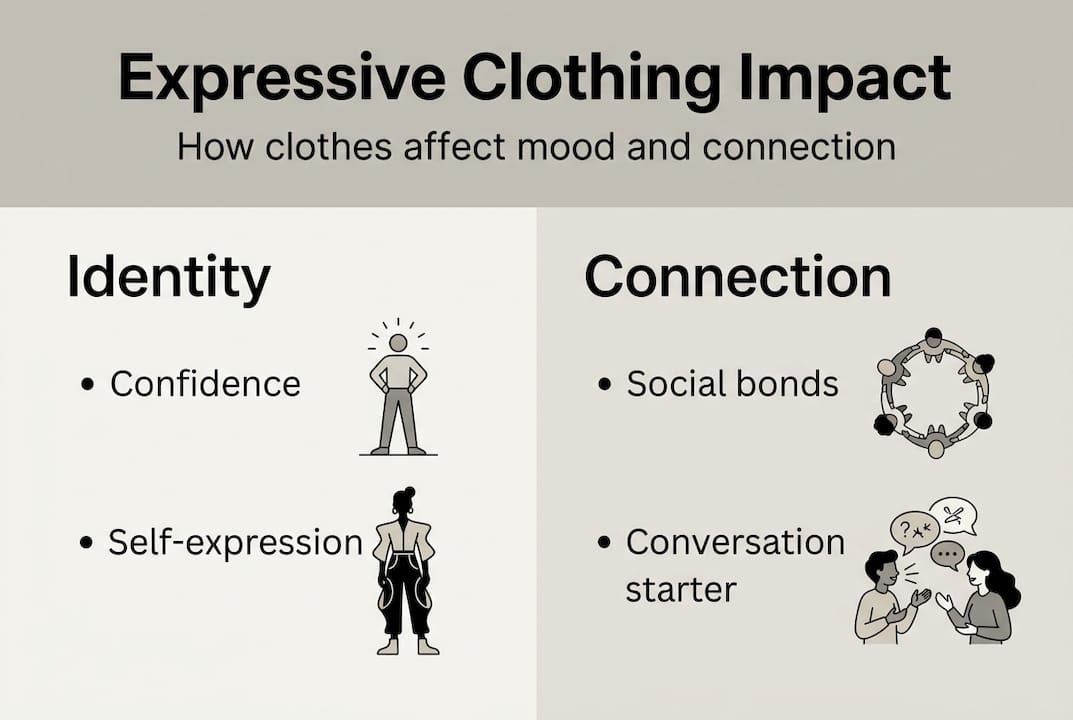 Infographic of expressive clothes benefits
