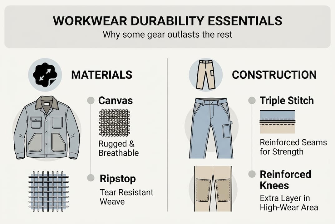 Infographic key workwear durability elements