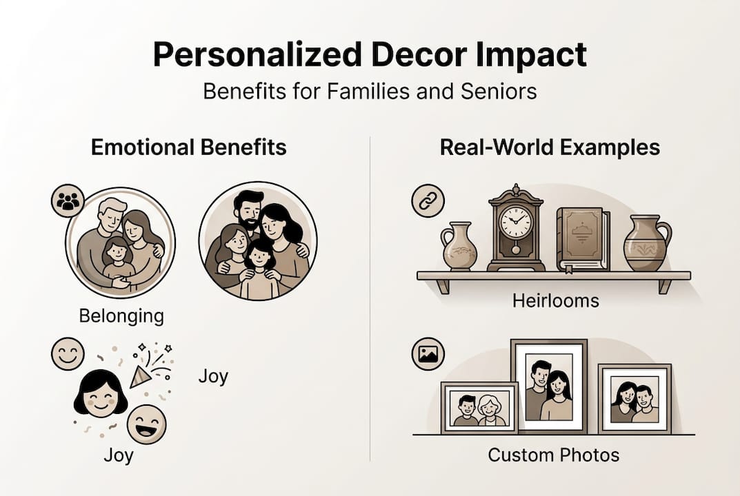 Infographic on decor impact for families and seniors