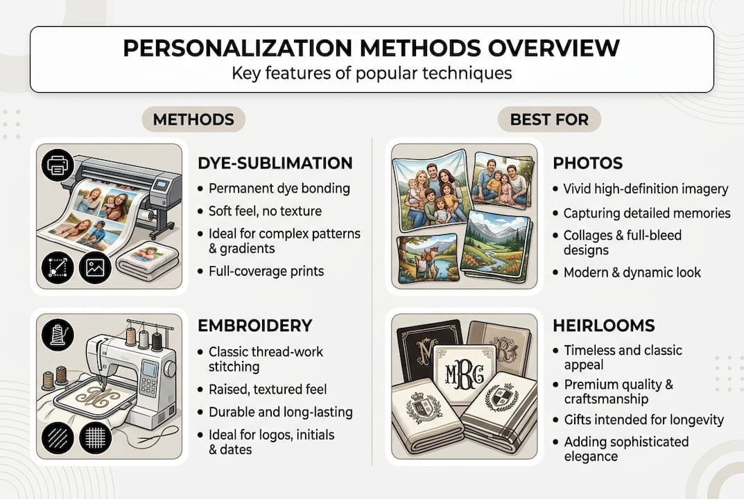 Infographic about blanket personalization methods