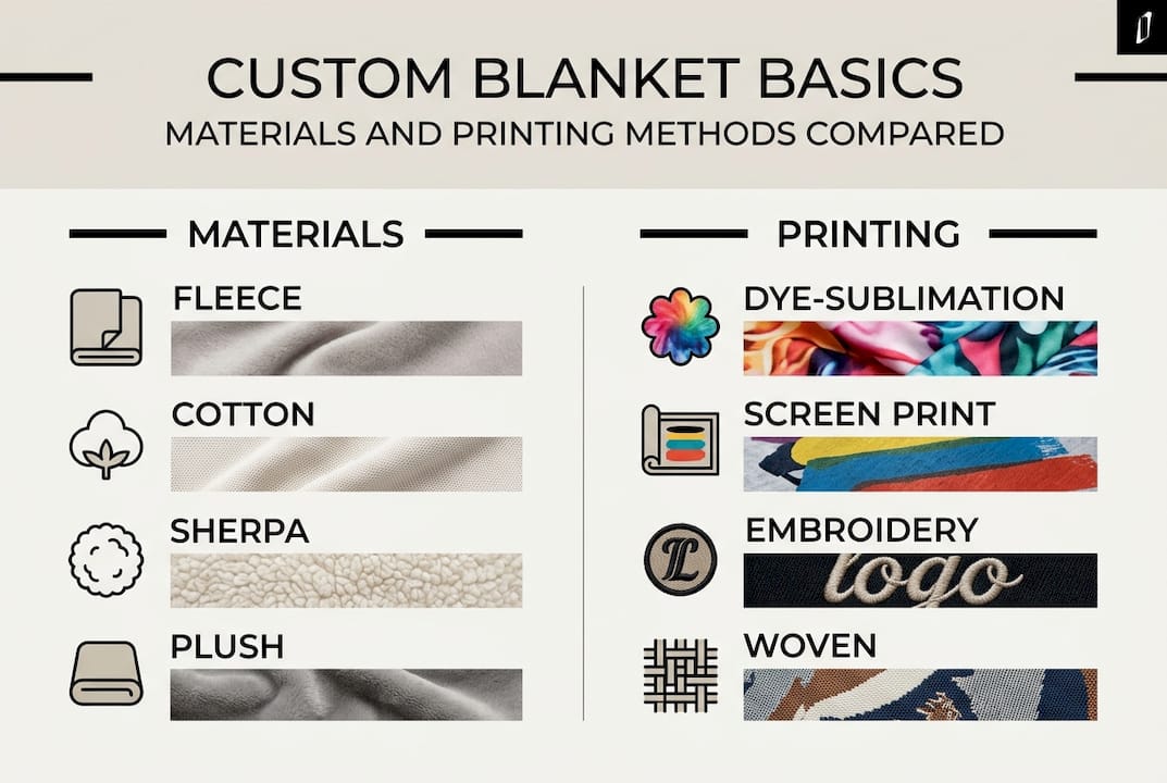 Infographic compares blanket materials and printing