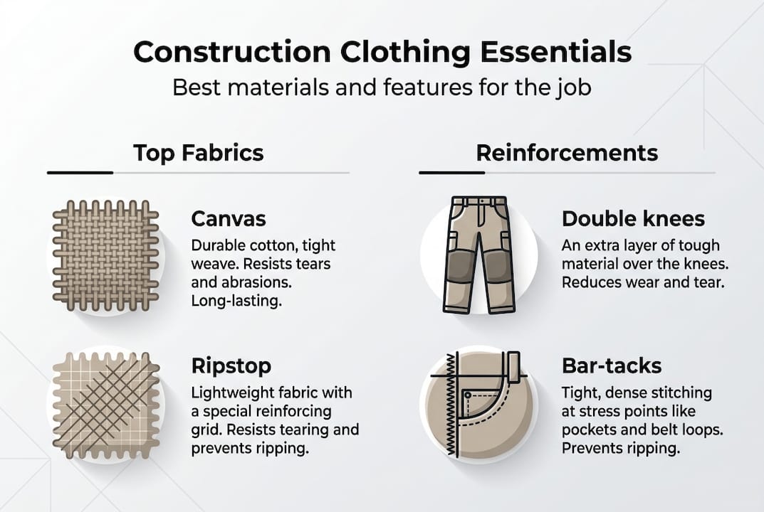 Infographic comparing top workwear materials