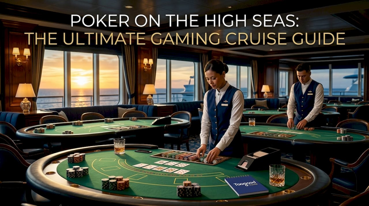 Poker tables on cruise ship gaming room interior