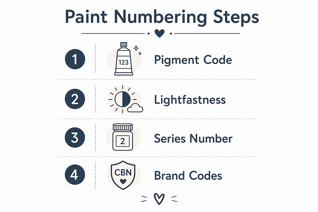 Infographic explaining steps in paint numbering systems
