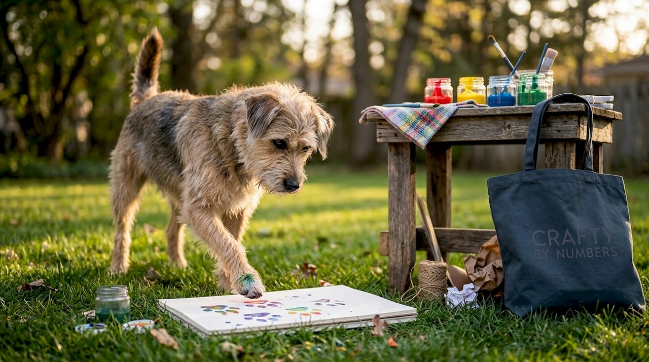 Dog paw on non-toxic paint pad