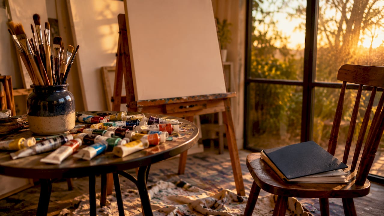 Cozy beginner painting workspace essentials