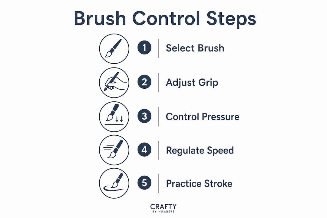 Infographic showing brush control steps for beginners