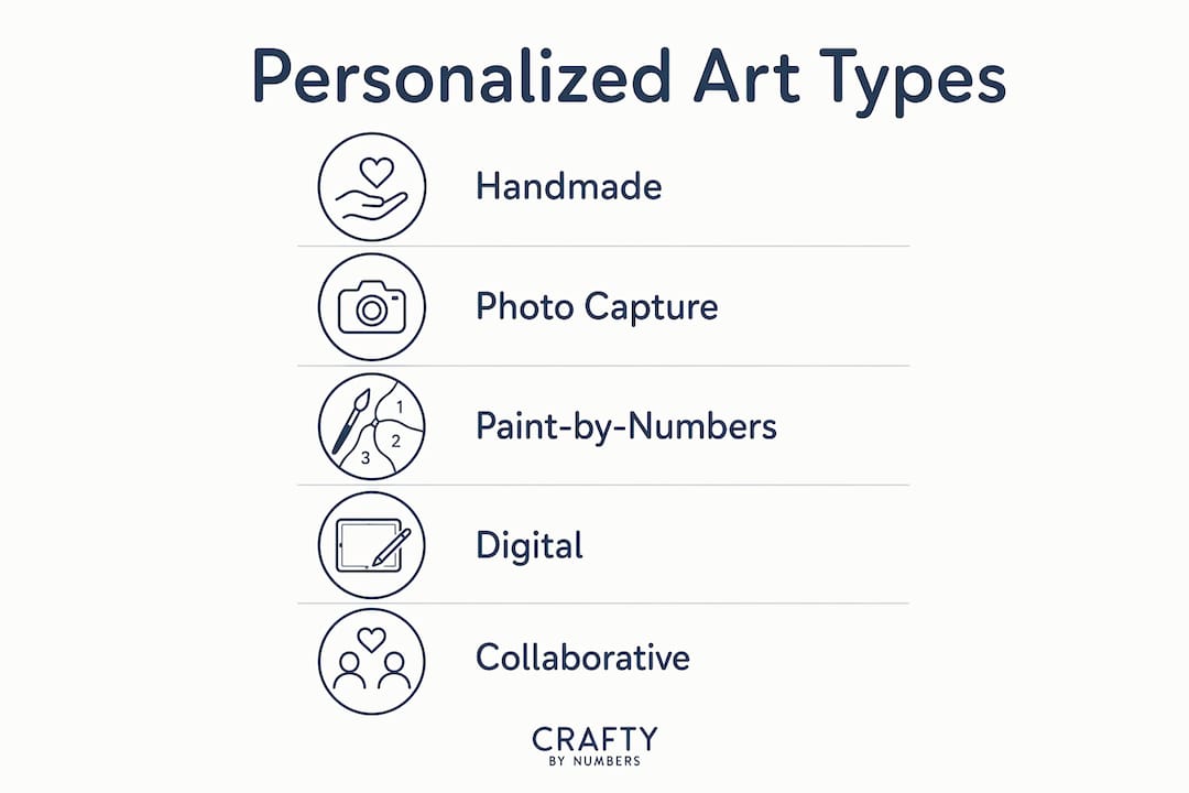 Infographic showing different types of personalized art