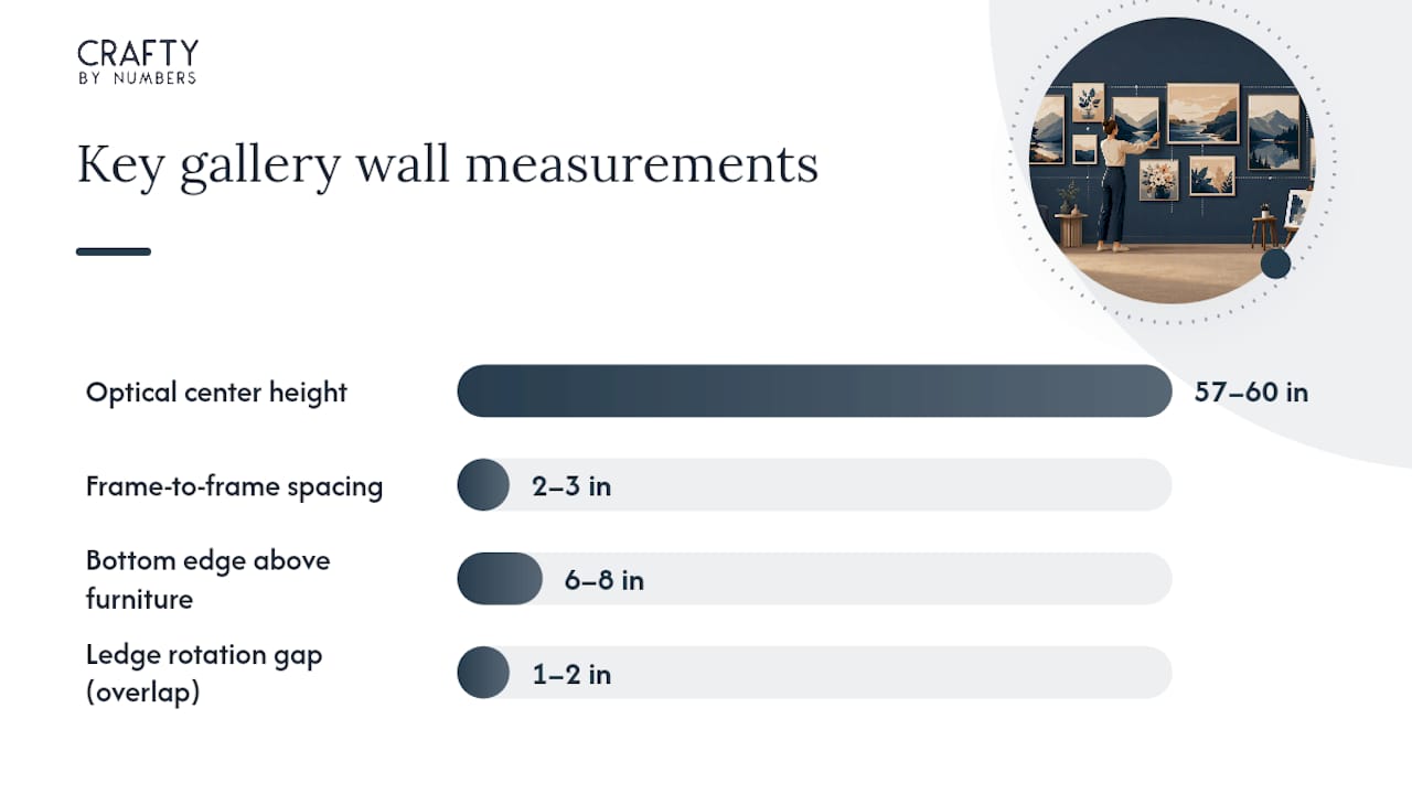 Diagram of gallery wall key measurements
