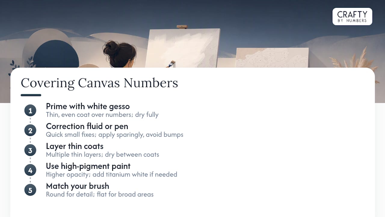 Diagram summarizing methods to cover canvas numbers