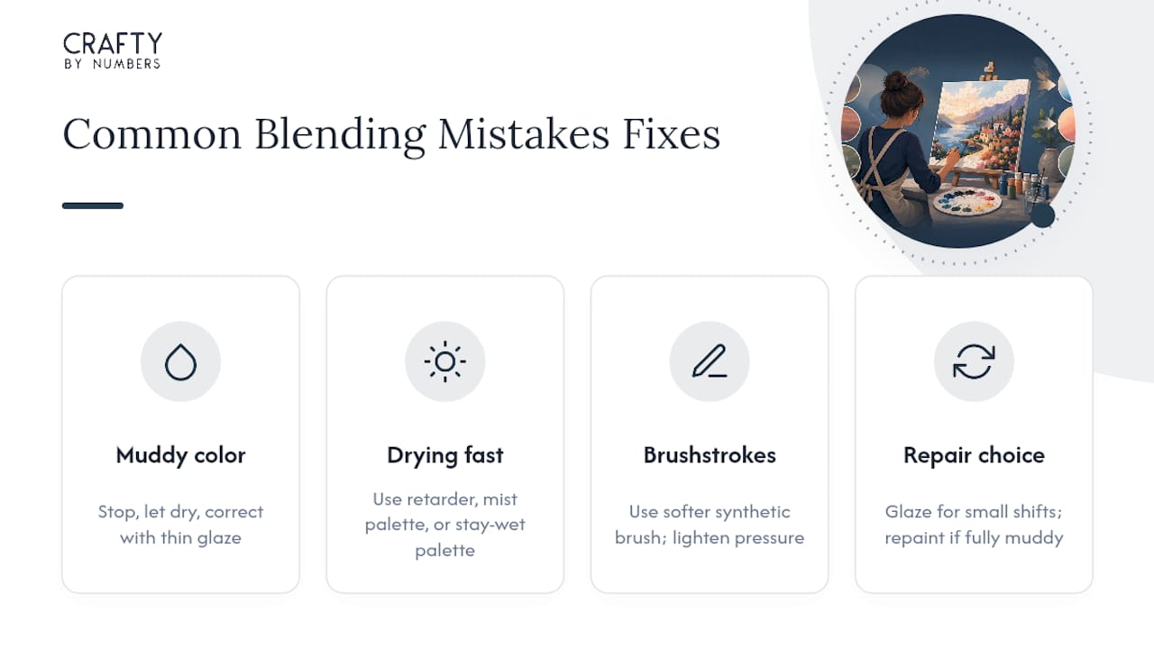 Four acrylic blending mistakes and fixes