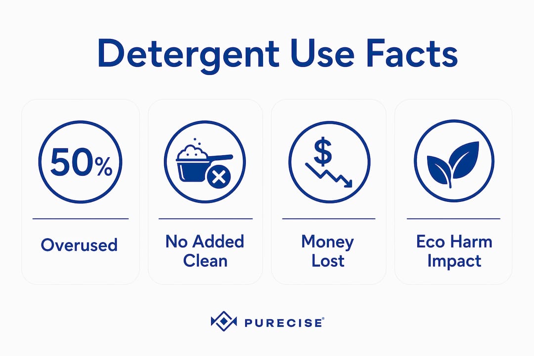 Infographic showing key laundry detergent usage facts