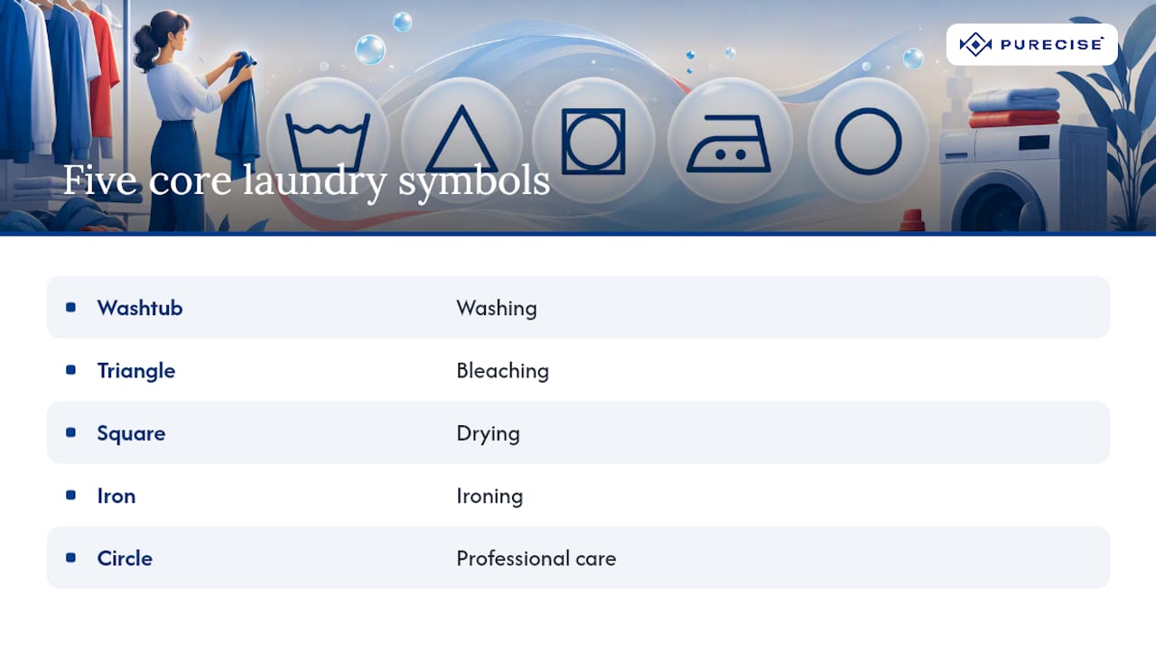 Five core laundry care symbols and categories