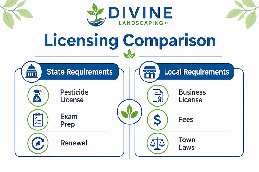 Infographic comparing state and local licensing requirements