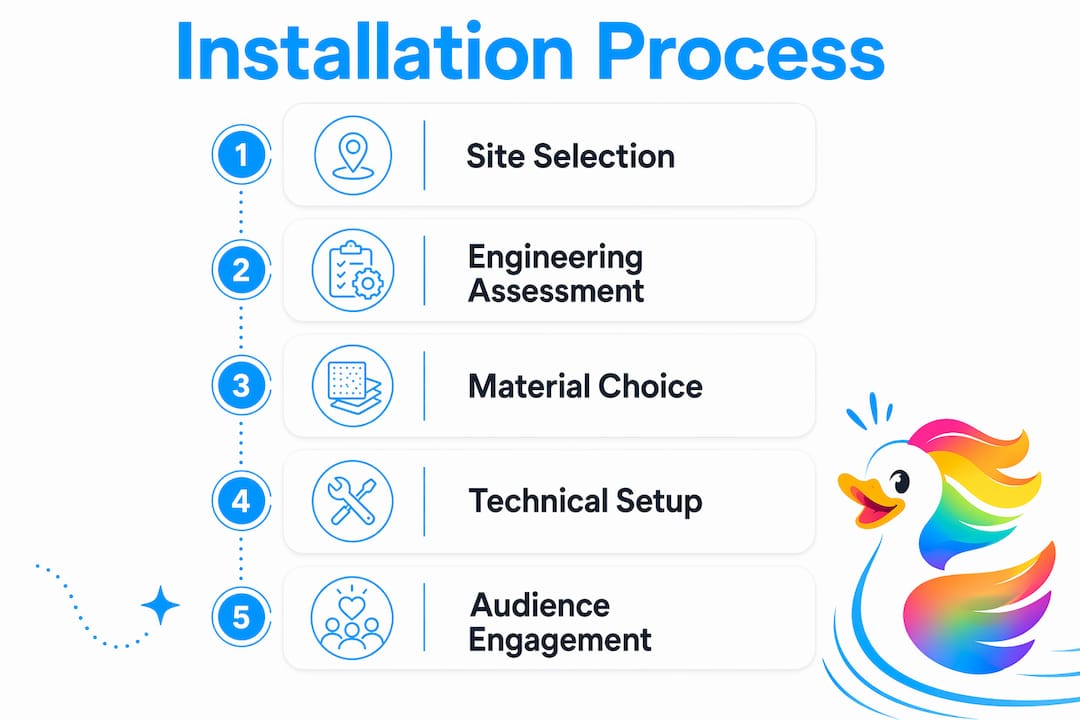 Infographic outlining steps in large-scale installation planning