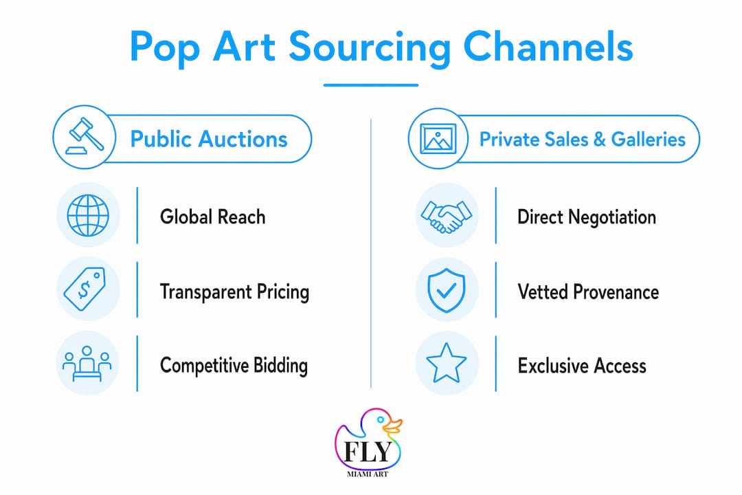 Infographic comparing pop art sourcing channels