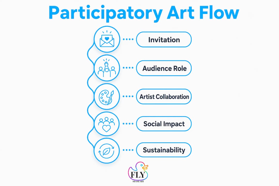 Infographic showing participatory art process stages