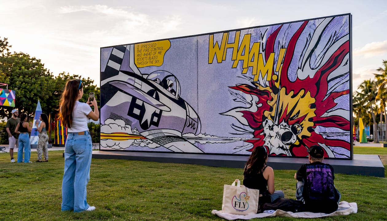 Close-up of Lichtenstein's Whaam! painting