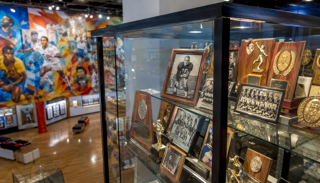 Sports Hall of Fame awards and memorabilia