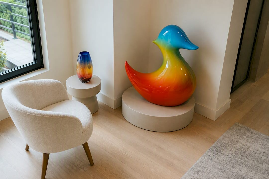 Bespoke sculpture installed in modern interior