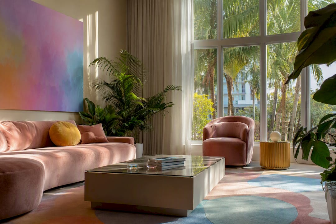 Immersive interior with consistent colors and textures
