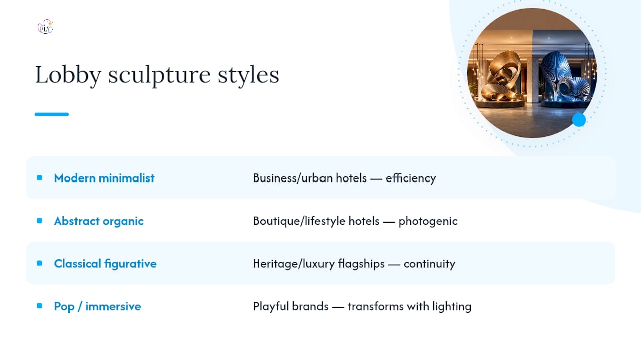 Design Themes and Styles Common in Hotel Lobby Sculptures — overview diagram