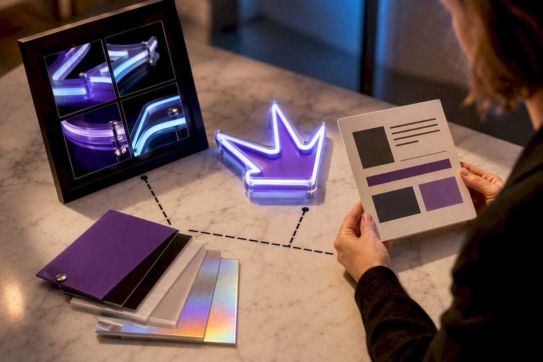 Commission handover components for glow artwork
