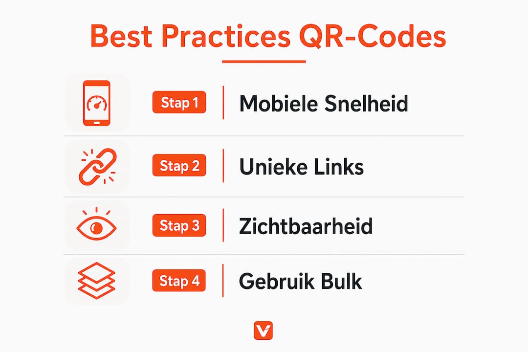 Overzicht: stappenplan voor het optimaal gebruik van QR-codes