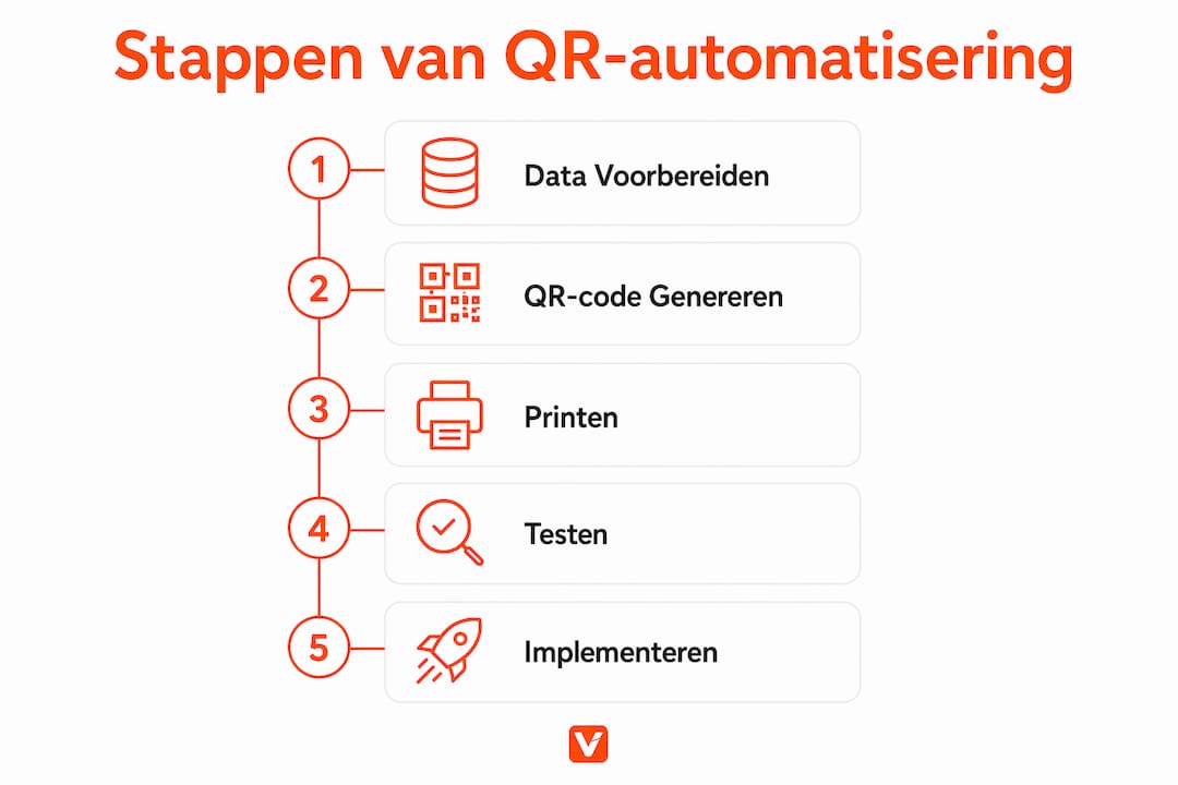Overzichtelijke infographic: in vijf stappen je QR-code proces automatiseren