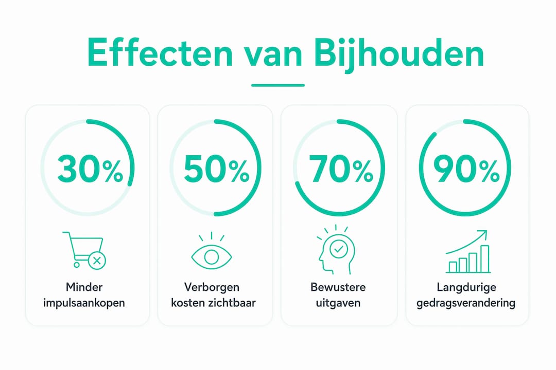 Overzichtelijke infographic met de belangrijkste cijfers over het bijhouden van je uitgaven