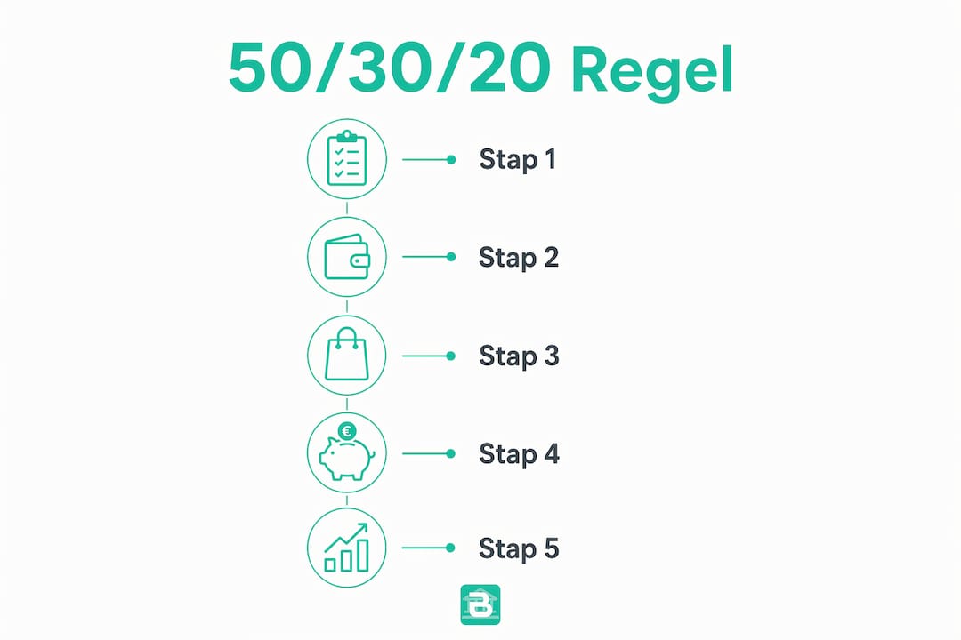 Infographic: Stapsgewijs overzicht van de 50-30-20 regel