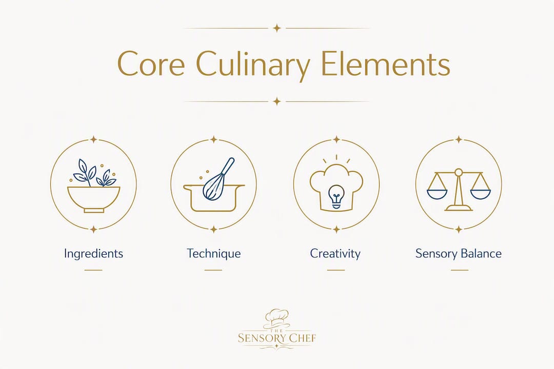 Infographic showing core elements of culinary artistry