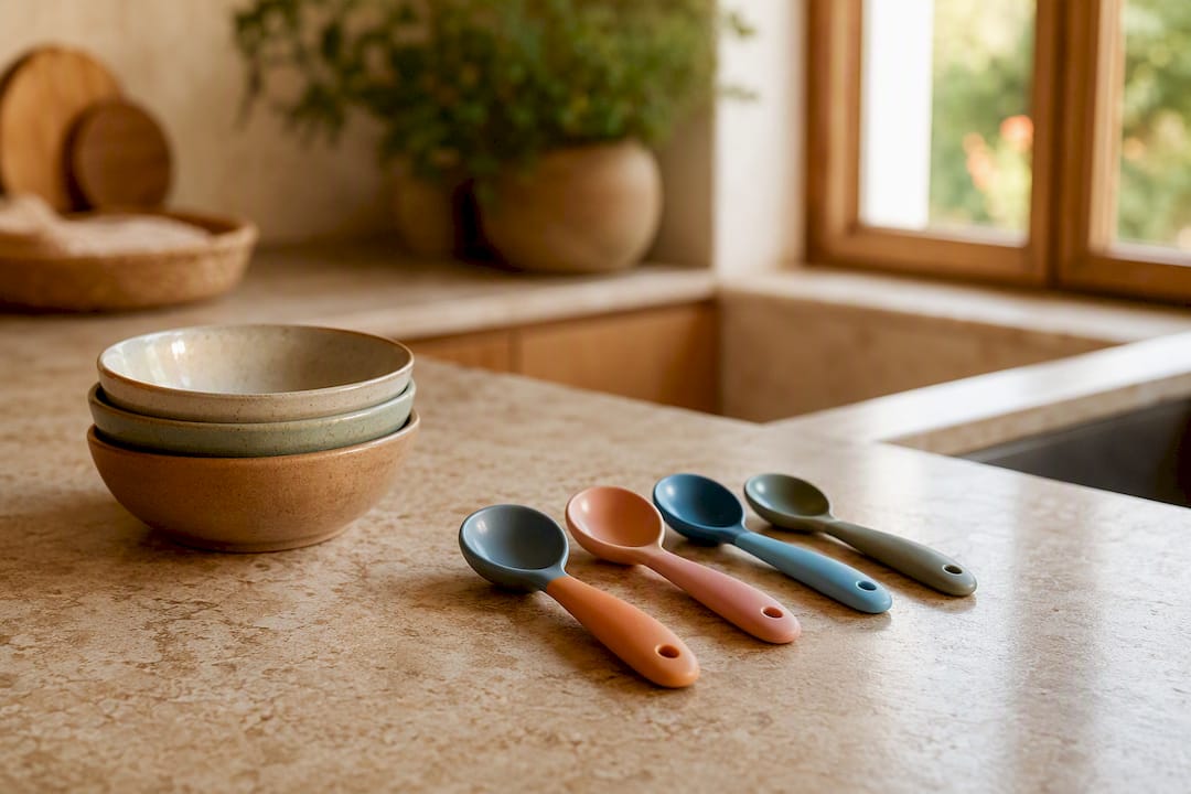 Child sized serving spoons with bowls