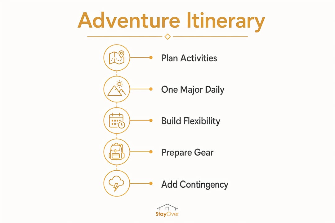 Infographic illustrating balanced adventure itinerary steps